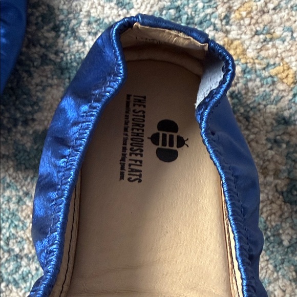 Shiny Blue Ballet Flats - Picture 3 of 4